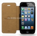 Кожаный чехол для iPhone 5 / 5S Kajsa Neo Classic Genuine Oil Leather Folio case, цвет черный (TW313001)