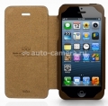 Кожаный чехол для iPhone 5 / 5S Kajsa Neo Classic Genuine Oil Leather Folio case, цвет коричневый (TW313003)
