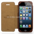 Кожаный чехол для iPhone 5 / 5S Kajsa Neo Classic Lychee Pattern Leather Folio case, цвет коричневый (TW312002)