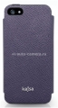 Кожаный чехол для iPhone 5 / 5S Kajsa Neo Classic Lychee Pattern Leather Folio case, цвет пурпурный (TW312004)