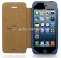 Кожаный чехол для iPhone 5 / 5S Kajsa Neo Classic Lychee Pattern Leather Folio case, цвет синий (TW312003)