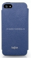 Кожаный чехол для iPhone 5 / 5S Kajsa Neo Classic Lychee Pattern Leather Folio case, цвет синий (TW312003)