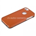 Кожаный чехол для iPhone 5 / 5S Melkco Jacka ID Light Type (Orange/Black LC)