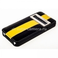 Кожаный чехол для iPhone 5 / 5S Melkco Jacka ID Type Limited Edition, цвет Black/Yellow LC