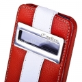 Кожаный чехол для iPhone 5 / 5S Melkco Jacka ID Type Limited Edition, цвет Red/White LC