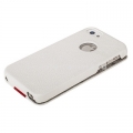 Кожаный чехол для iPhone 5 / 5S Melkco Jacka ID Type Limited Edition, цвет White/Red LC