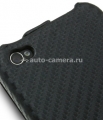 Кожаный чехол для iPhone 5 / 5S Melkco Premium Leather Case - Jacka Type, цвет Carbon Fiber Pattern - Black