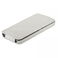 Кожаный чехол для iPhone 5 / 5S Melkco Premium Leather Case - Jacka Type, цвет Carbon Fiber Pattern - White