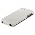Кожаный чехол для iPhone 5 / 5S Melkco Premium Leather Case - Jacka Type, цвет Carbon Fiber Pattern - White