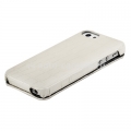 Кожаный чехол для iPhone 5 / 5S Melkco Premium Leather Case - Jacka Type, цвет Crocodile Print Pattern - White