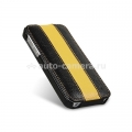Кожаный чехол для iPhone 5 / 5S Melkco Premium Limited Edition Jacka Type, цвет Black/Yellow LC