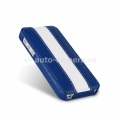 Кожаный чехол для iPhone 5 / 5S Melkco Premium Limited Edition Jacka Type, цвет Blue/White LC