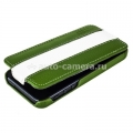 Кожаный чехол для iPhone 5 / 5S Melkco Premium Limited Edition Jacka Type, цвет Green/White LC
