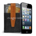 Кожаный чехол для iPhone 5 / 5S Mujjo Wallet, цвет brown (MJ-0214)