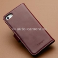 Кожаный чехол для iPhone 5 / 5S SGP Leather Wallet Case Valentinus, цвет Brown Red (SGP09547)