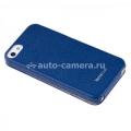 Кожаный чехол для iPhone 5 / 5S Vetti Craft Slimflip Normal Series, цвет dark blue lychee (IPO5SFNS110104)