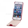 Кожаный чехол для iPhone 5 / 5S Vetti Craft Slimflip Normal Series, цвет red lychee (IPO5SFNS110109)