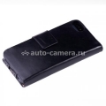 Кожаный чехол для iPhone 5 / 5S Vetti Lusso Case Book Type, цвет vintage black (IPO5LBNS120203)