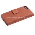 Кожаный чехол для iPhone 5 / 5S Vetti Lusso Case Book Type, цвет vintage brown (IPO5LBNS120101)