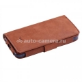 Кожаный чехол для iPhone 5 / 5S Vetti Lusso Case Book Type, цвет vintage brown (IPO5LBNS120101)