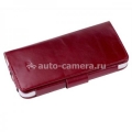 Кожаный чехол для iPhone 5 / 5S Vetti Lusso Case Book Type, цвет vintage red (IPO5LBNS110204)
