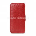 Кожаный чехол для iPhone 5C Melkco Leather Case Booka Type Ostrich Print pattern, цвет Red