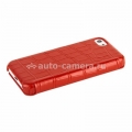 Кожаный чехол для iPhone 5C Melkco Leather Case Face Cover Book Type Crocodile Print Pattern, цвет red