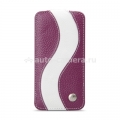 Кожаный чехол для iPhone 5C Melkco Leather Case Special Edition Jacka Type, цвет Purple/ White
