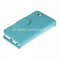 Кожаный чехол для iPhone 5C Melkco Leather Case Wallet Book Type, цвет Tiffany Blue