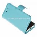 Кожаный чехол для iPhone 5C Melkco Leather Case Wallet Book Type, цвет Tiffany Blue
