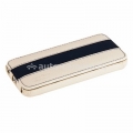 Кожаный чехол для iPhone 5C Melkco Premium Limited Edition Jacka Type, цвет White/ Dark Blue