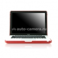 Кожаный чехол для Macbook Pro 13" Macally Protection shell, цвет красный (BOOKSHELL-2R) (BOOKSHELL-2R)