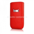 Кожаный чехол для Samsung Galaxy S2 (i9100) Beyzacases Retro Strap, цвет flo red (BZ20720)
