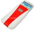 Кожаный чехол для Samsung Galaxy S3 (i9300) Aston Martin Racing chic, цвет white/red (RACCISAMI9300023D)