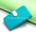 Кожаный чехол для Samsung Galaxy S3 (i9300) SGP Leather Wallet Case Valentinus, цвет голубой (SGP09282)
