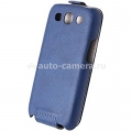 Кожаный чехол для Samsung Galaxy S3 Optima Case, цвет синий (op-gs3-ltbl)