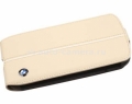 Кожаный чехол для Samsung Galaxy S4 BMW Signature Flip, цвет чехла Cream (BMFLS4LC)
