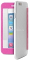 Кожаный чехол-книжка для iPhone 6 Puro eco-leather cover с зеркалом, цвет Pink (IPC647BOOKMPNK)