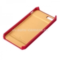 Кожаный чехол на заднюю крышку для iPhone 5 / 5S Jison Executive Wallet Case, цвет red (JS-IP5-001Red)