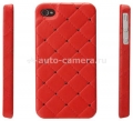 Кожаный чехол на заднюю крышку iPhone 4 и 4S iCover Leather Swarovski, цвет Red (IP4-LE-SW/R)