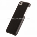 Кожаный чехол-накладка для iPhone 5C Melkco Leather Snap Cover Ostrich Print pattern, цвет black