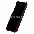 Кожаный чехол-накладка для iPhone 5C Melkco Snap Cover Mix and Match Series, цвет Vintage Black/ Vintage Red