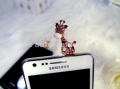 Мобильное украшение для iPhone, iPad, Samsung и HTC линия Жираф, цвет pink