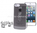 Пластиковый чехол на заднюю крышку iPhone 5 / 5S PURO Swarovski Crystal Cover Cascade 82 кристалла, цвет black (IPC5CRYBLKSW5)