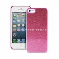 Полиуретановый чехол на заднюю крышку iPhone 5 / 5S PURO Glitter Cover, цвет pink