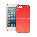 Полиуретановый чехол на заднюю крышку iPhone 5 / 5S PURO Glitter Cover, цвет red
