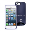 Полиуретановый чехол на заднюю крышку iPhone 5 / 5S PURO Skull Cover, цвет синий (IPC5SKULLBLUE)