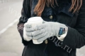 Шерстяные перчатки для сенсорных экранов со встроенной Bluetooth-гарнитурой hi-Call размер M, цвет grey