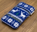 Шерстяной hand-made чехол для iPhone 4 / 4S, цвет синий