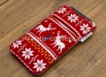 Шерстяной hand-made чехол для iPhone 5 / 5S, цвет красный